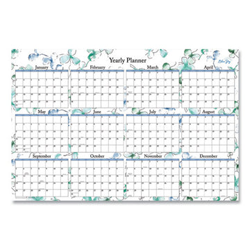 Blue Sky® Lindley Laminated Erasable Wall Calendar, Lindley Floral Artwork, 36 X 24, White-multicolor Sheets, 12-month (jan-dec): 2022 freeshipping - TVN Wholesale